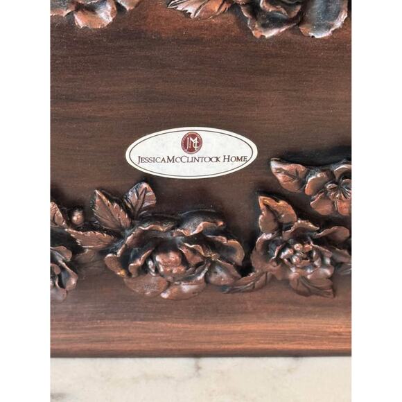 Vintage Bronze Floral Roses Bathroom Hand Towel Stand Tissue Box Cover - Picture 5 of 9